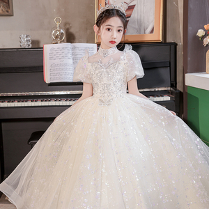 女童礼服轻奢小众高端公主裙大童女孩主持人生日派对儿童钢琴演奏