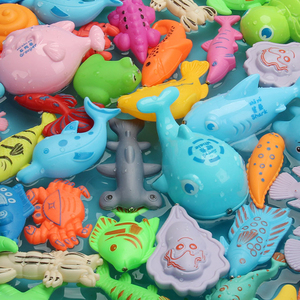 塑料小鱼钓鱼玩具单个池鱼竿发光鱼捞鱼2岁配件3-4岁男孩幼儿女童