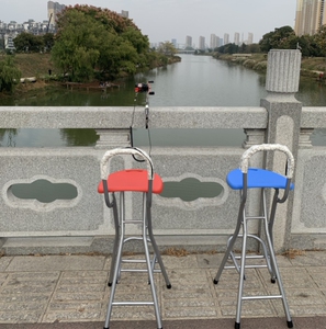 新款超轻便携桥筏折叠高脚凳桥伐钓椅桥钓椅子桥笩座椅桥上钓鱼椅