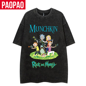 瑞克与莫蒂衣服Rick和Morty手办周边莫迪系列T恤女慵懒风情侣上衣