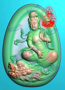 降龙观音 坐观音精雕图jdp灰度图bmp浮雕图玉雕图电脑雕刻图