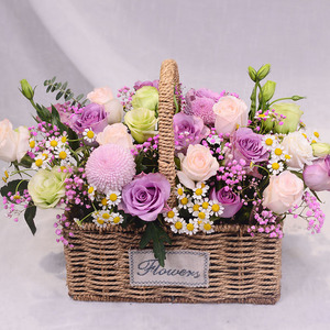 母亲节手提花篮生日北京上海深圳广州武汉杭州南京鲜花速递同城送