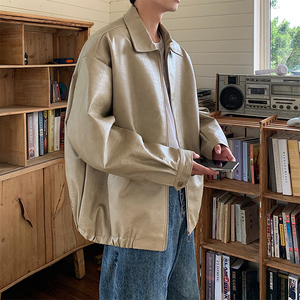 外套男春秋轻熟风痞帅潮ins皮衣夹克美式oversize高级感pu皮男装