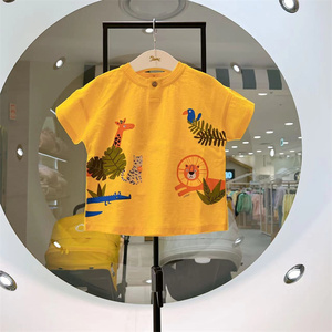 ettoi小飞马韩国童装代购2022夏款男童休闲帅气动物园纯棉t恤1007