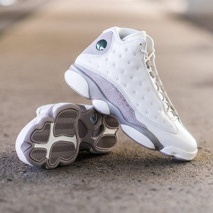 海外代购正品air jordan retro 13猫眼窗皮革淡粉色aj13女篮球鞋