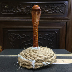 吾舍蛇头法绳套装法鞭全手工道门太极实木法鞭道家用品道士法器