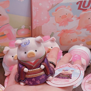 正版lulu猪樱花2代盲盒花见花开系列罐头猪藏花确认款可爱少女心