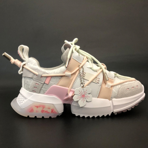 2021春夏韩版限定联名盘古樱花老爹鞋女厚底仙女风粉色休闲运动鞋