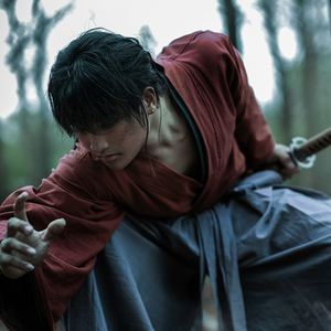 【自由风】浪客剑心cos服/电影版 剑心 武士服 和服 剑道服 棉麻