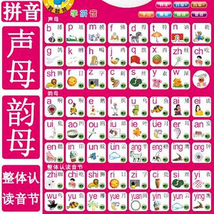 儿童学拼音有声挂图声母韵母整体认读音节表发声挂画数字认字墙贴