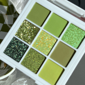 insfany绿色眼影牛油果酱偏光闪片