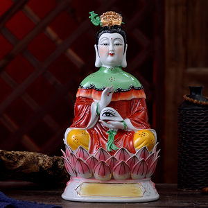 12~42寸陶瓷眼光娘娘神像白衣眼光奶奶 白玉眼光圣母佛像供奉摆件