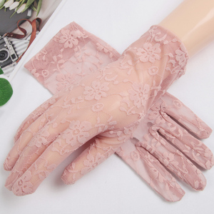 蕾丝半指手套女薄款