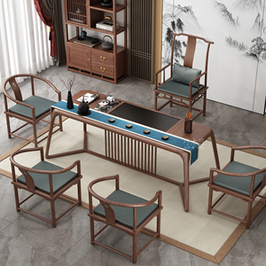 新中式实木茶桌椅组合办公室功夫茶几家用茶具套装一体禅意泡茶台