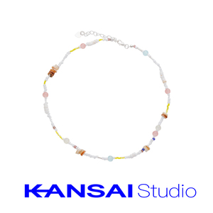 KANSAI新款彩色串珠水晶项链女小众甜酷风个性时尚夏日多巴胺饰品