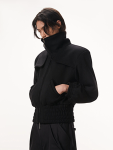 「Y/OFFICIAL」秋季立领羊毛混纺休闲短款外套设计男女同款夹克