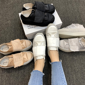 21新款pedro garcia西班牙小众厚底休闲松糕鞋女百搭绸缎小白鞋女