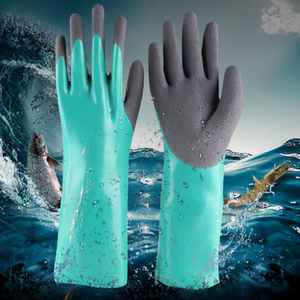 杀鱼专用手套防刺防水长加厚耐磨水产抓鱼卖鱼防滑抓螃蟹赶海手套
