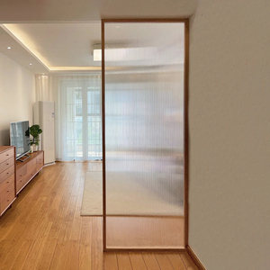 日式入户门玄关实木现代简约卫生间半墙艺术长虹玻璃隔断屏风客厅