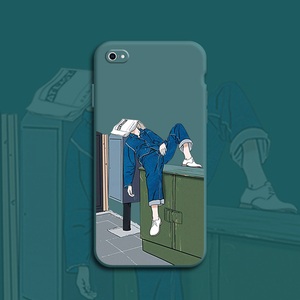 适用于苹果5手机壳5s新款5se液态懒散少年硅胶潮牌卡通全包防摔摄像