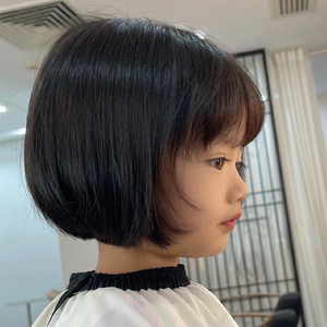 假发女童短发波波头空气刘海全头套式自然可爱时尚宝宝表演假发套