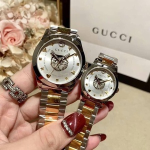 代购正品古驰腕表gucci g-timeless金色猫头钢带情侣男女石英手表