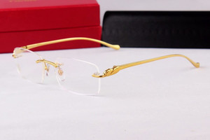 新款卡家眼镜框商务无框超轻纯钛豹子头近视防蓝光眼镜架潮CT0061