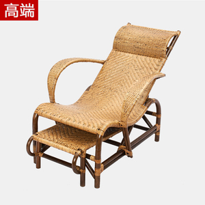 高端办公室午休老式躺椅送老人手工编织家用真藤舒适竹藤椅沙滩椅