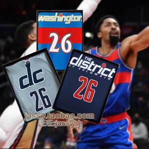 奇才队丁威迪26号球衣 dinwiddie75周年城市版热压篮球服短裤套装