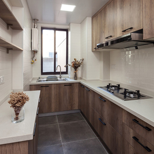 整体橱柜定做双饰面门板原木色极简北欧厨房现代简约全屋定制杭州