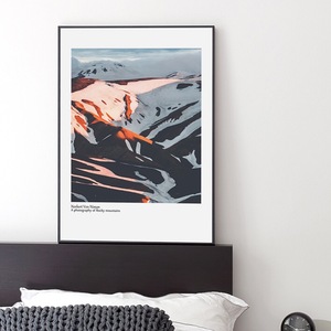 HYGGE 艺术微喷北欧风景雪山高山摄影海报油画布画心画框相框画芯