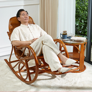 摇椅躺椅藤椅天然真藤大人摇摇椅阳台休闲老人家用午休懒人逍遥椅