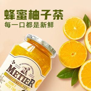 韩国原装进口METIER蜜蒂尔蜂蜜柚子茶果肉冲调饮料1KG罐装