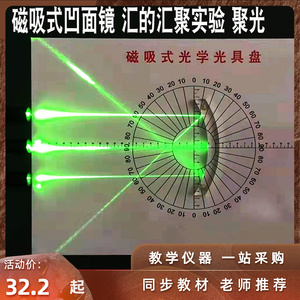 凹面镜 光学实验聚光汇聚磁吸式有机玻璃光学演示箱配件 教学仪器