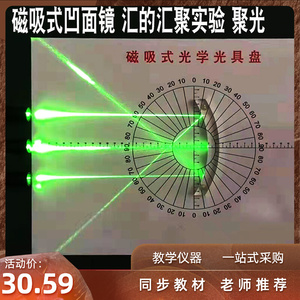 凹面镜 光学实验聚光汇聚磁吸式有机玻璃光学演示箱配件 教学仪器