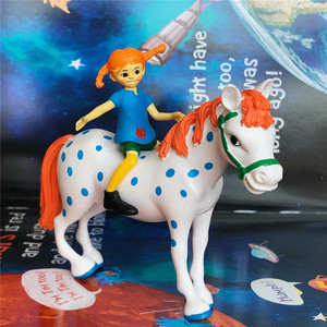 怀旧芬兰muurla pippi longstocking 长袜子皮皮 波点马 公仔摆件