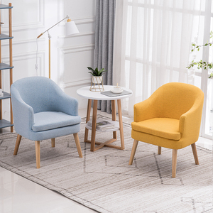 北欧单人实木懒人沙发椅小户型卧室阳台懒人桌椅可拆洗简约现代