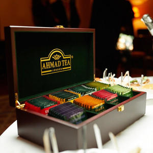 AHMAD TEA亚曼英国进口袋泡茶精品木质礼盒160g/盒装包装红茶早茶
