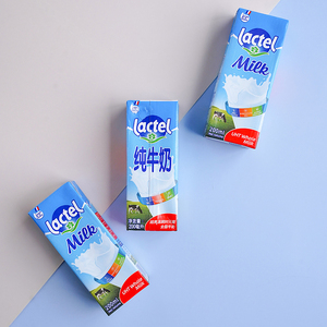 兰特Lactel法国进口全脂纯牛奶200ml*3瓶生牛乳儿童营养早餐牛奶