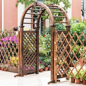 拱门花架爬藤架庭院防腐木拱形门户外爬藤拱门架月季花园门装饰