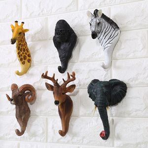 美式乡村动物鹿头装饰挂钩墙面壁挂玄关收纳复古钥匙架个性衣帽钩