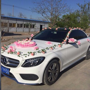 婚车主车装饰2021新款浪漫气球丝带套装头车心形迎亲用品扎花布置