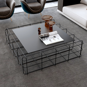 loft方形铁艺工业风茶几轻奢小户型简约现代客厅创意茶台茶桌一体