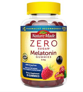 美国成人褪黑素软糖无糖人士zero sugar melatonin 睡眠辅助5毫克