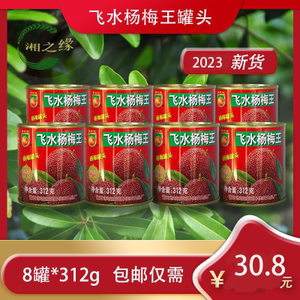 湖南怀化溆浦特产白糖杨梅罐头糖水易拉罐杨梅罐头1罐312g8罐包邮