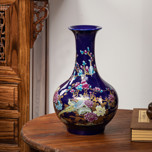 景德镇陶瓷器轻奢花瓶家居大号中式瓷瓶客厅电视柜装饰品插花摆件