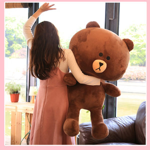 韩国布朗熊公仔超大号毛绒玩具正版可妮兔抱抱熊玩偶布娃娃礼物女