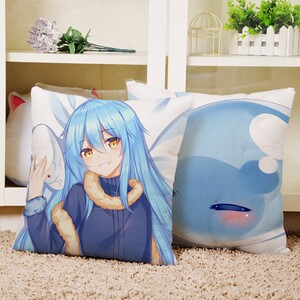 史莱姆 利姆露周边 动漫二次元定制抱枕可爱床上方形靠垫坐垫椅垫