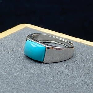 原矿天然绿松石马鞍戒湖北竹山产地尖货支持定制上蓝珠宝直播推荐