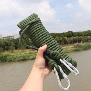 10mm安全绳消防绳家用火灾高楼逃生攀岩下降自救绳钢丝芯绳索军绿